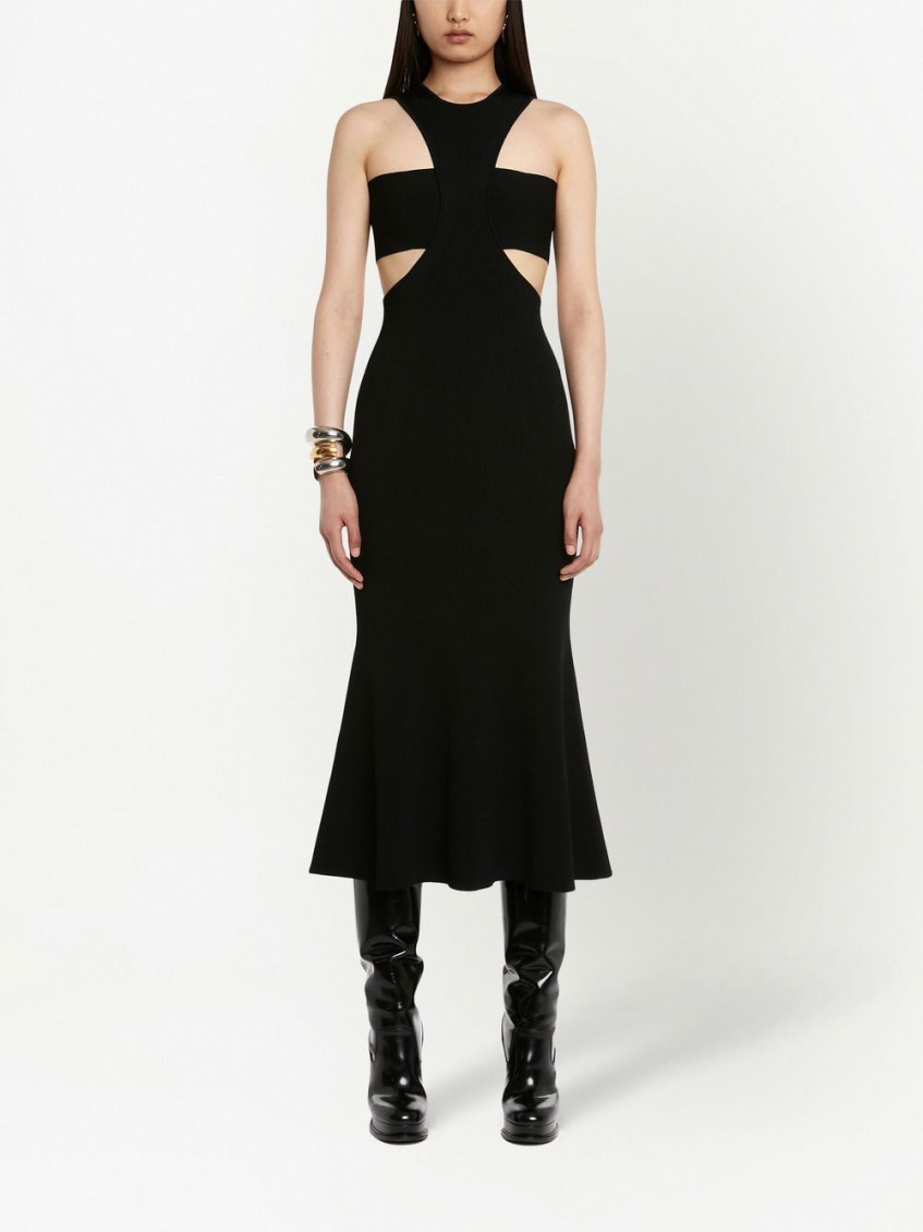 Black Cut-out knitted dress