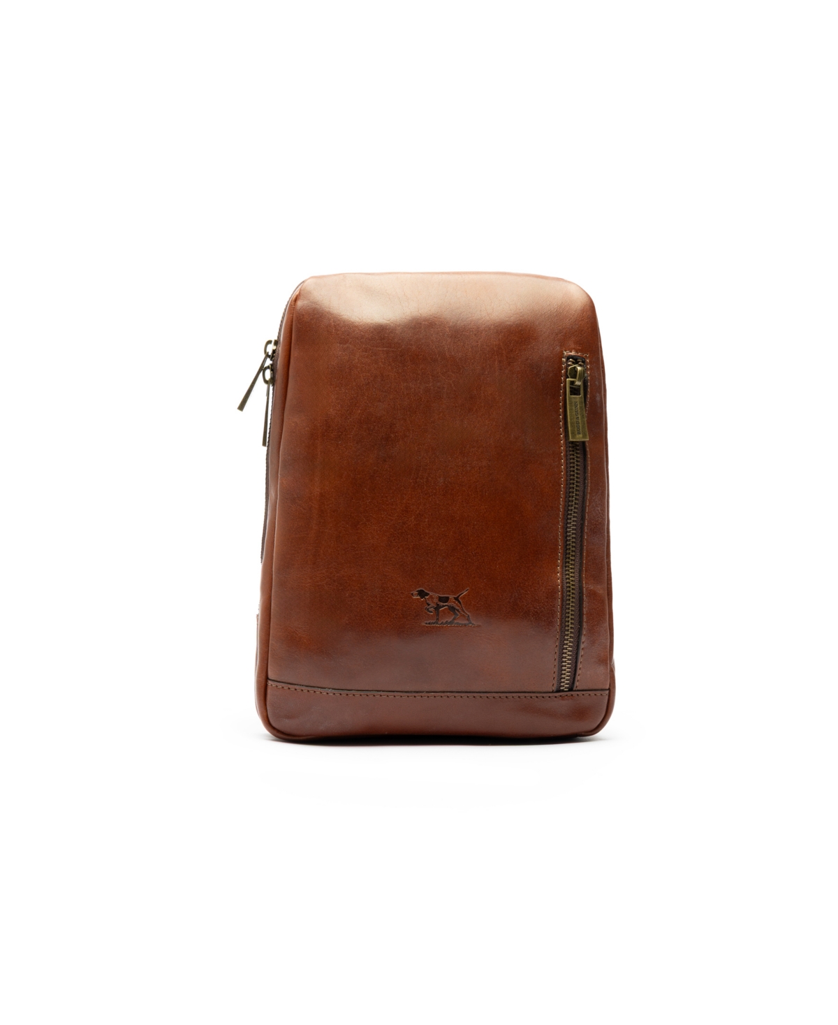 Men's Lincoln Crossbody Leather Satchel - Dark Cognac