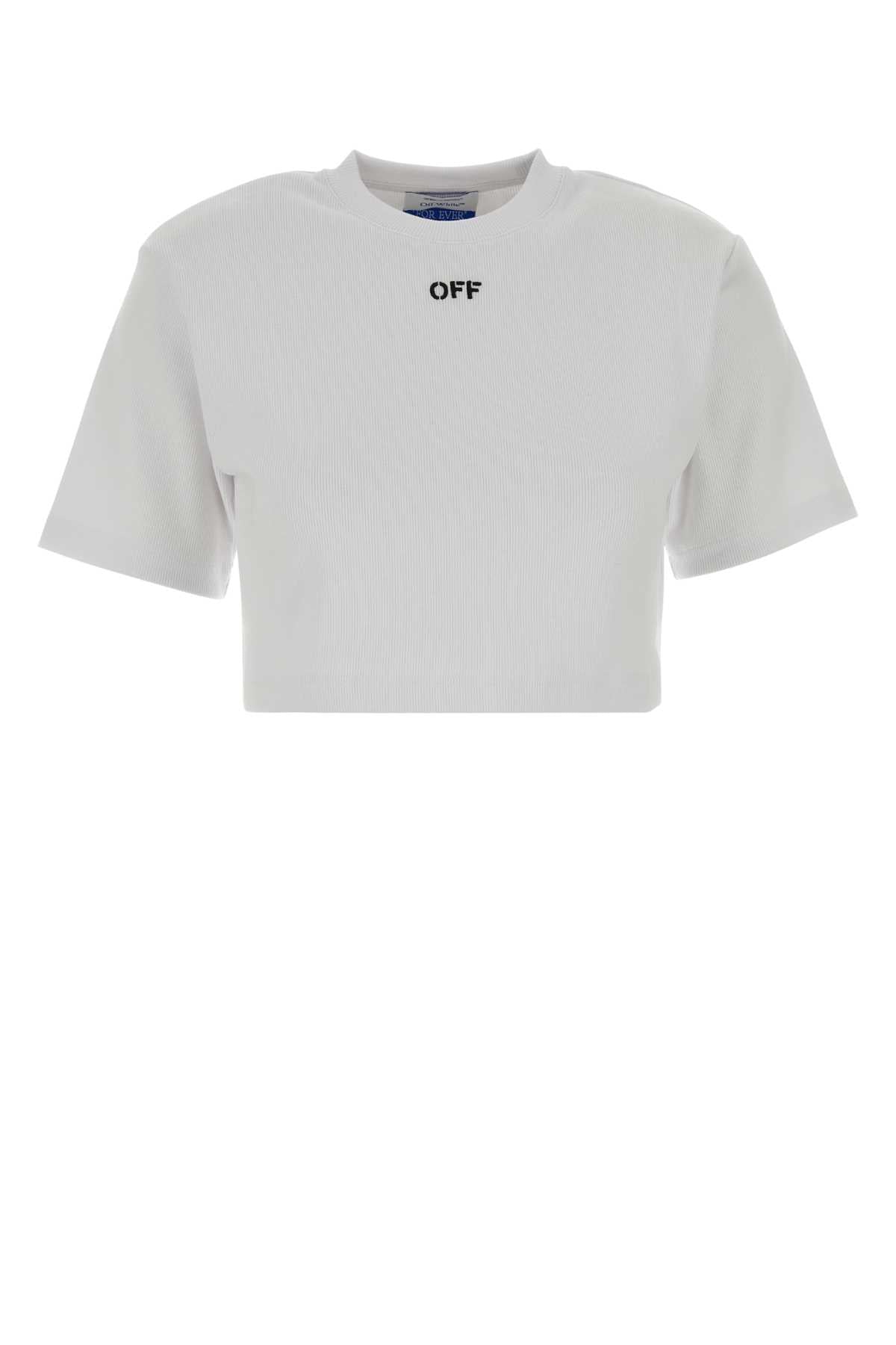 Logo-Embroidered Cotton Elastane T-shirt — White