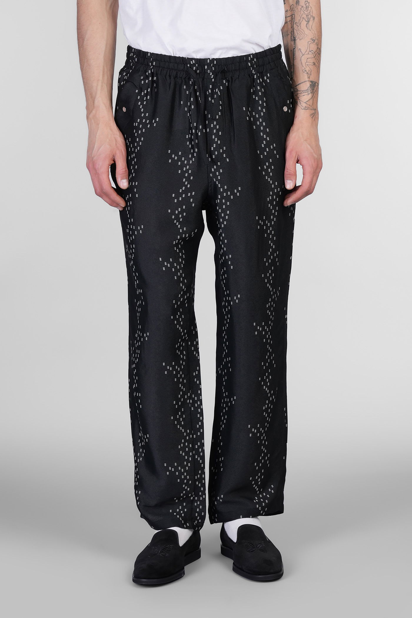 Needles square-dot jacquard trousers - Black