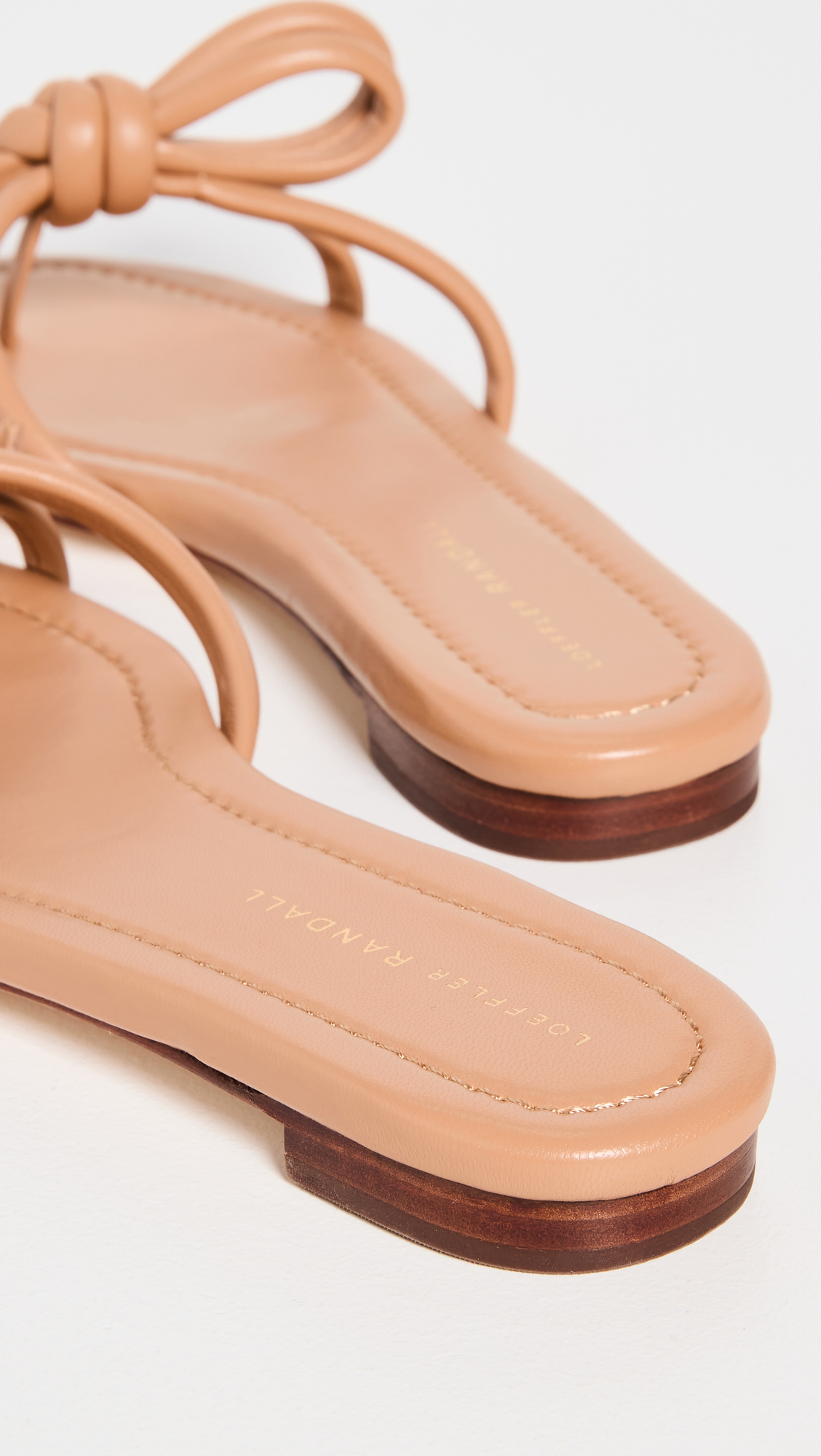 Hadley Leather Bow Flat Sandals