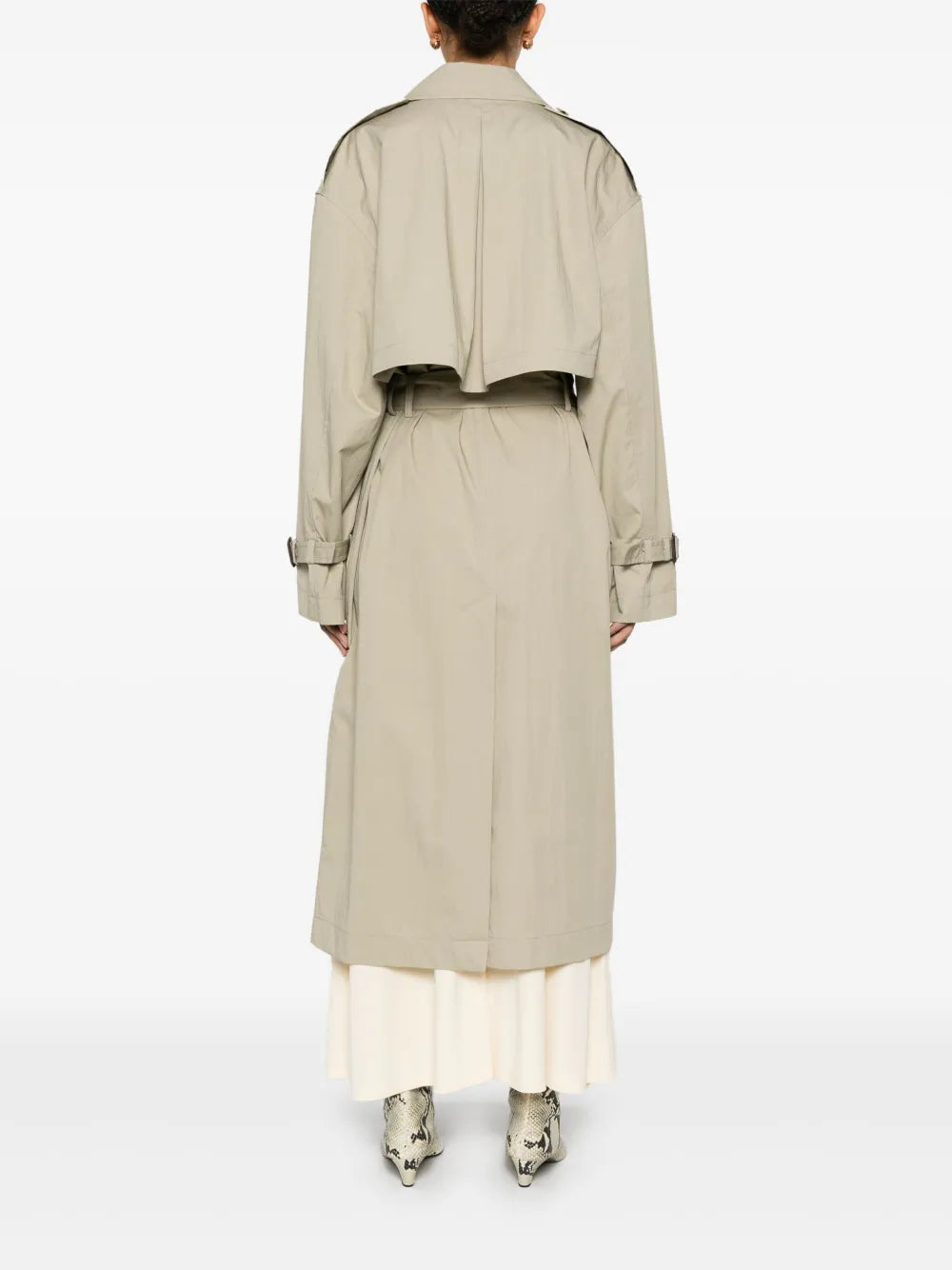 Toteme Women's Double-Breasted Trench In Cotton Blend in Beige | Size 38 | 252 Color WRO0197FB0410