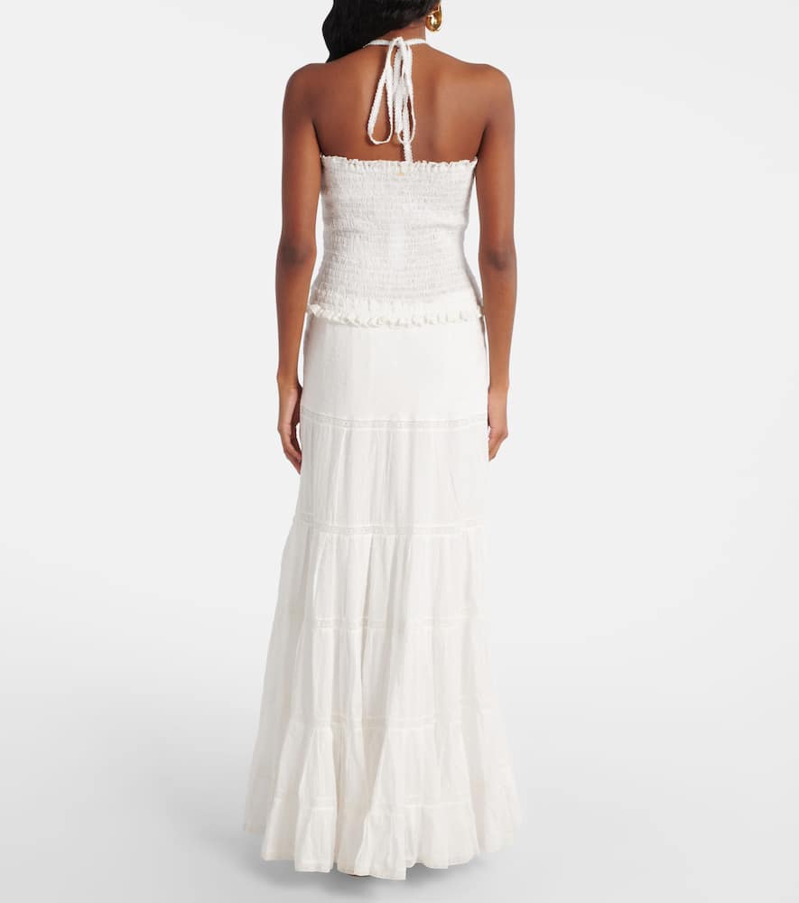 Striped cotton maxi dress