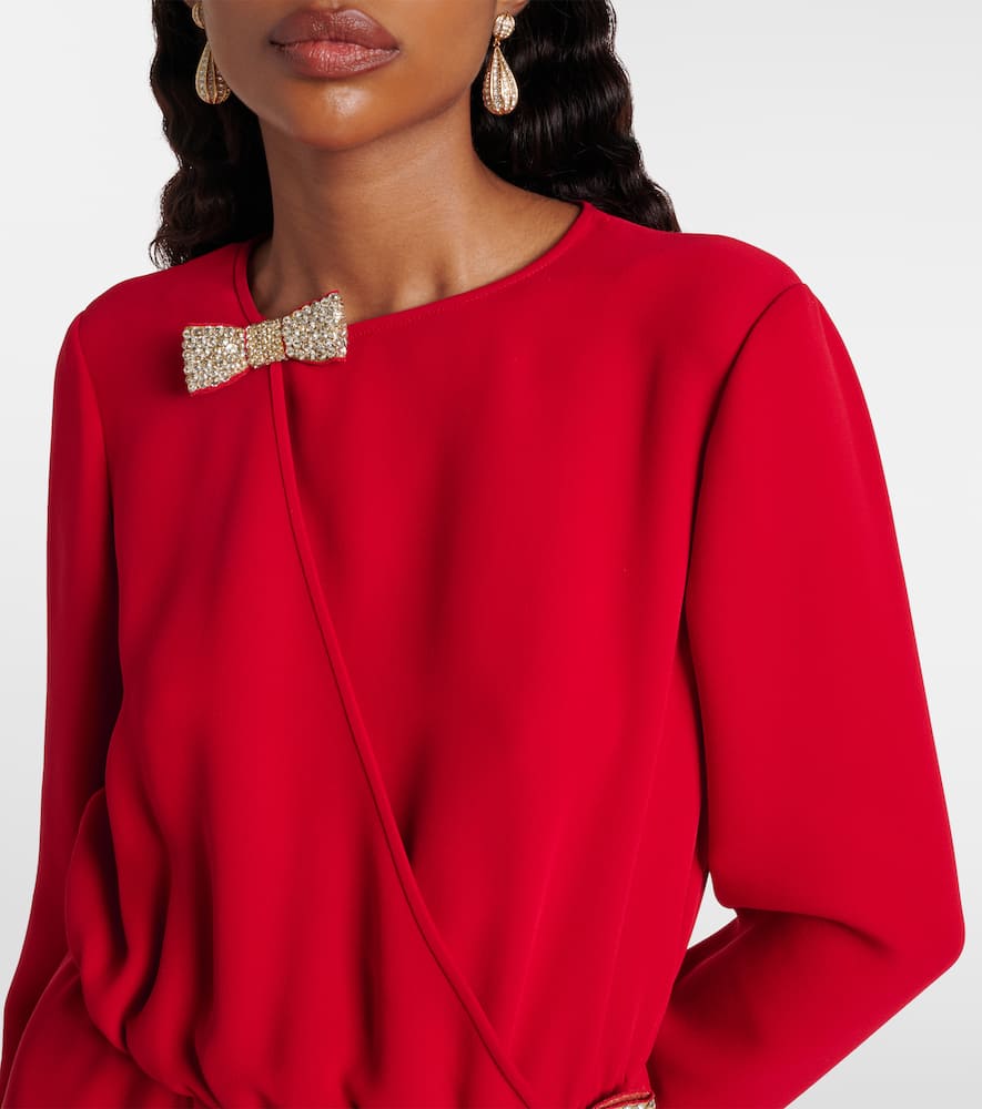 Embellished silk midi dress