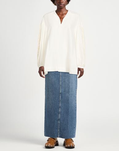 Woman Top White Size 4 Cotton, Silk