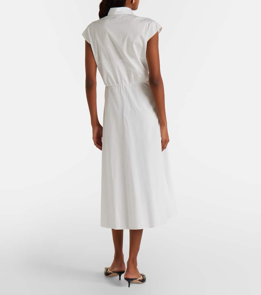 Guipure lace-trimmed cotton midi dress