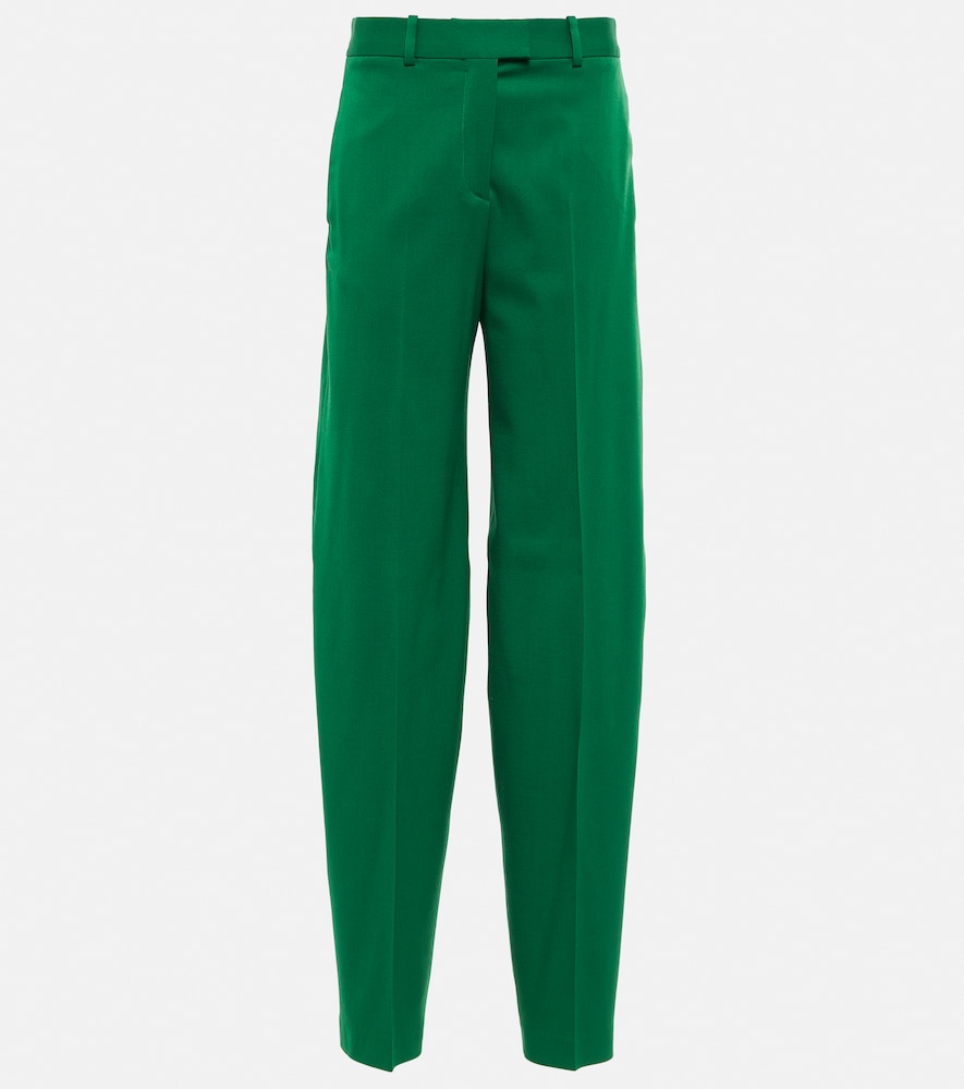 Wide-leg wool-blend pants