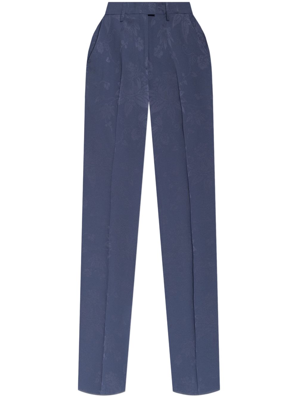 Floral-print trousers - Blue