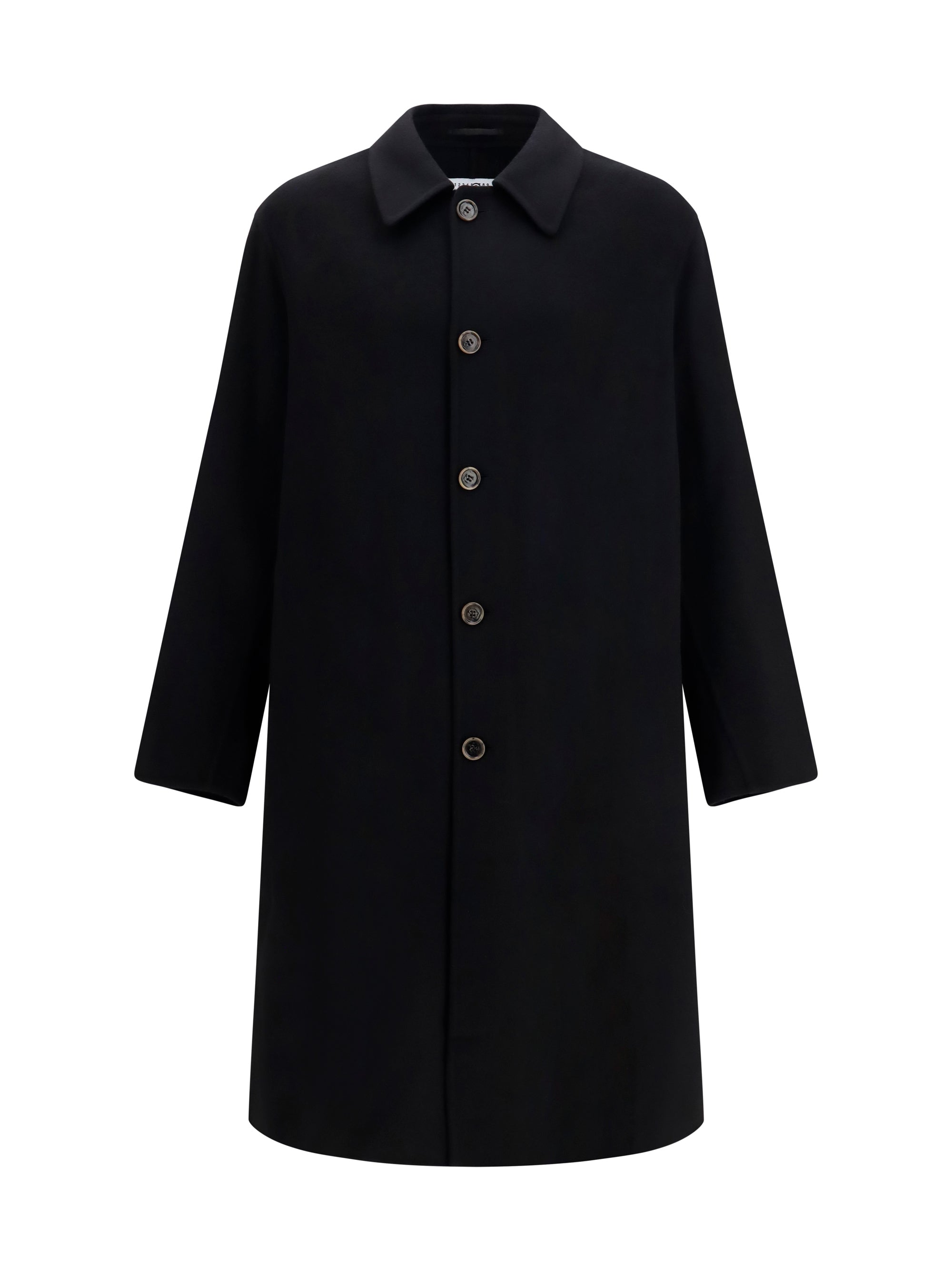 Double-Face Wool Coat — Black