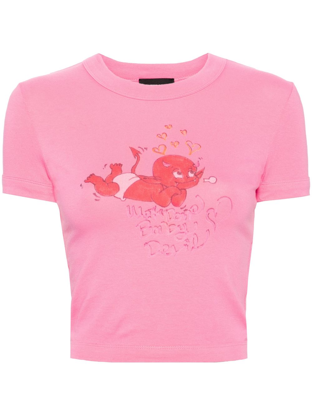 Doodle Monster-print T-shirt - Pink