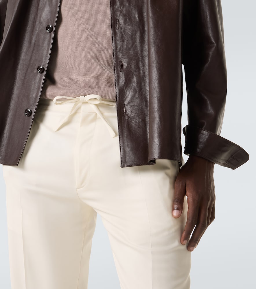 Virgin wool tapered pants