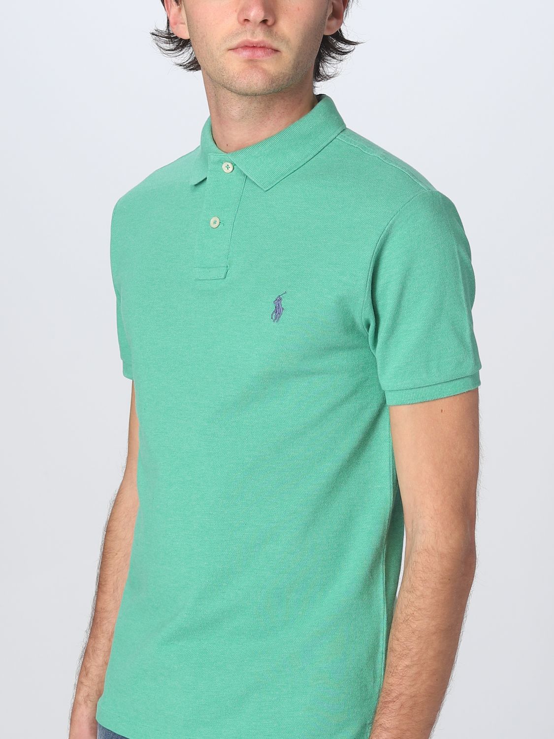 Polo Shirt Men color Forest Green