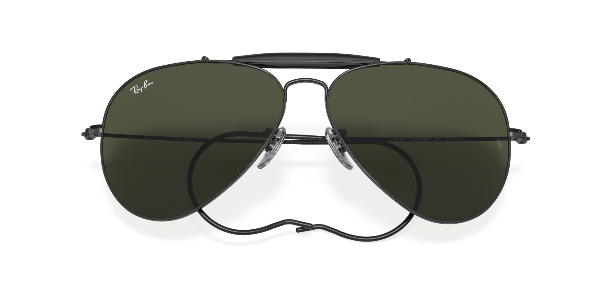 Ray - Ban Unisex Ray - Ban RB3030 OUTDOORSMAN I L9500 Sunglasses Metal Black G15 Pilot Norma