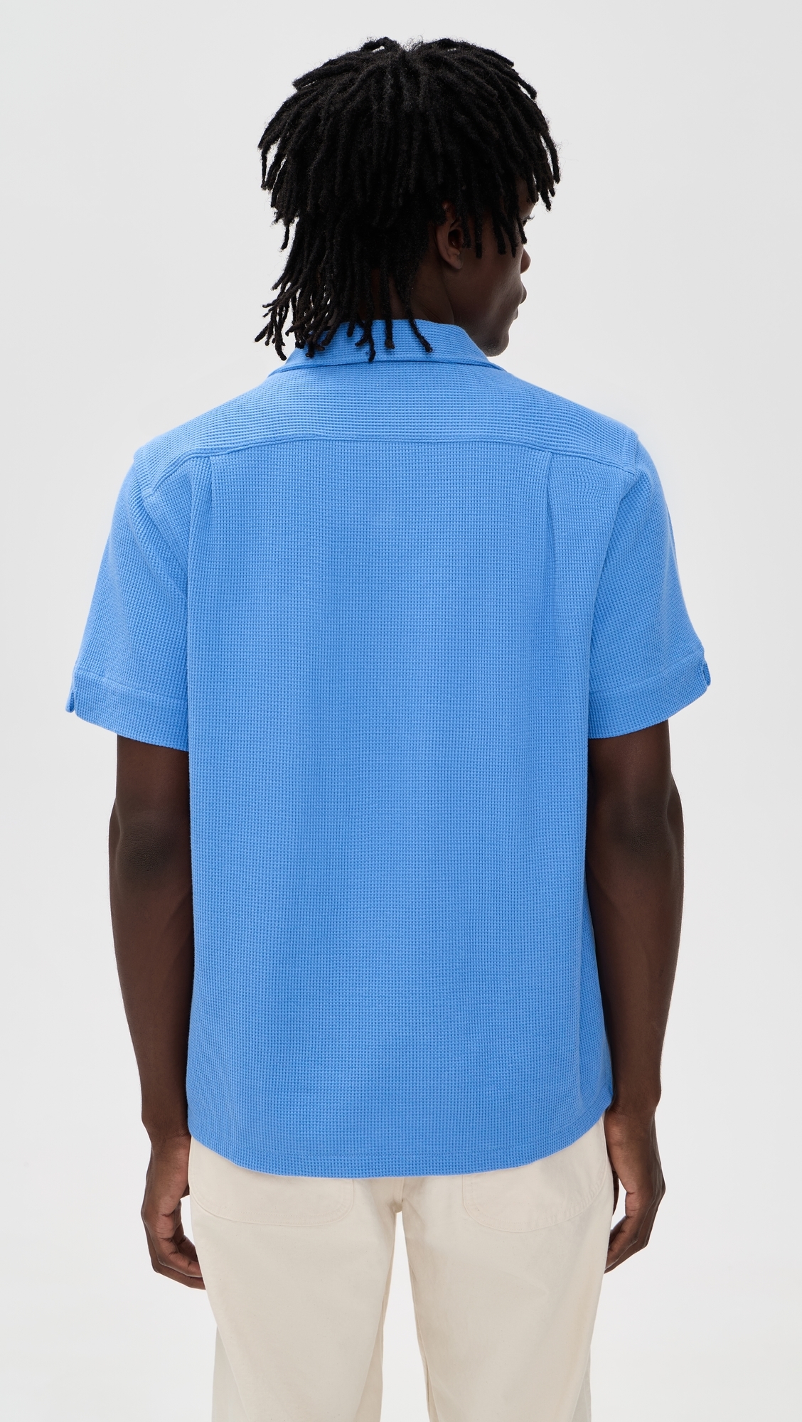 Waffle Knit Andy Camp Shirt Harbor Island Blue