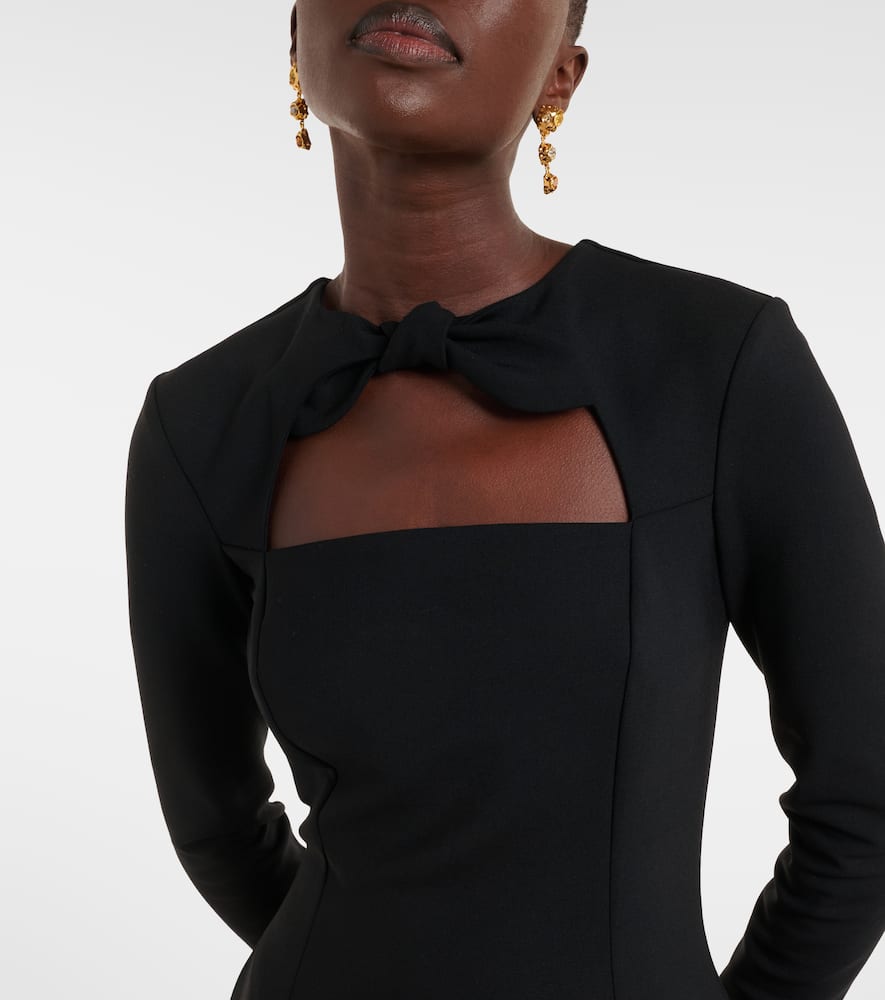 Cutout wool-blend cocktail dress