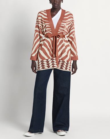 Woman Cardigan Copper Size XS Viscose, Polyamide, Metallic fiber