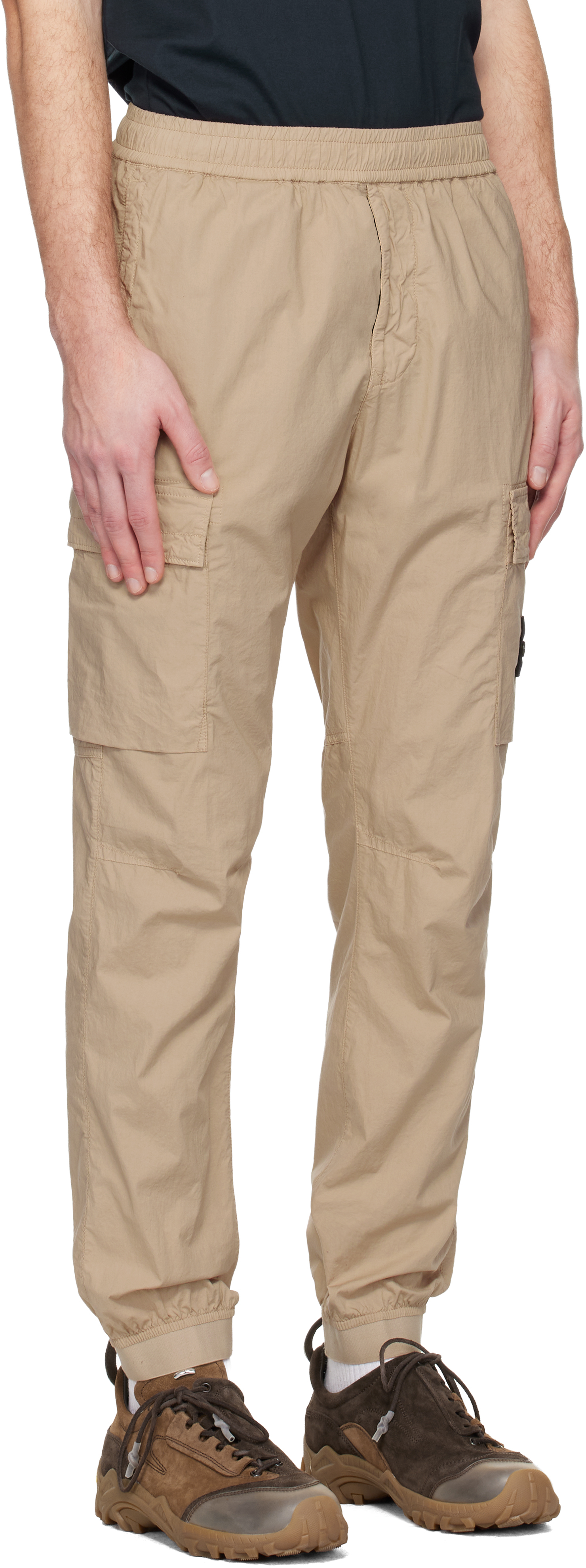 Beige 3100031 Stretch Cotton Tela 'Paracadute' Cargo Pants