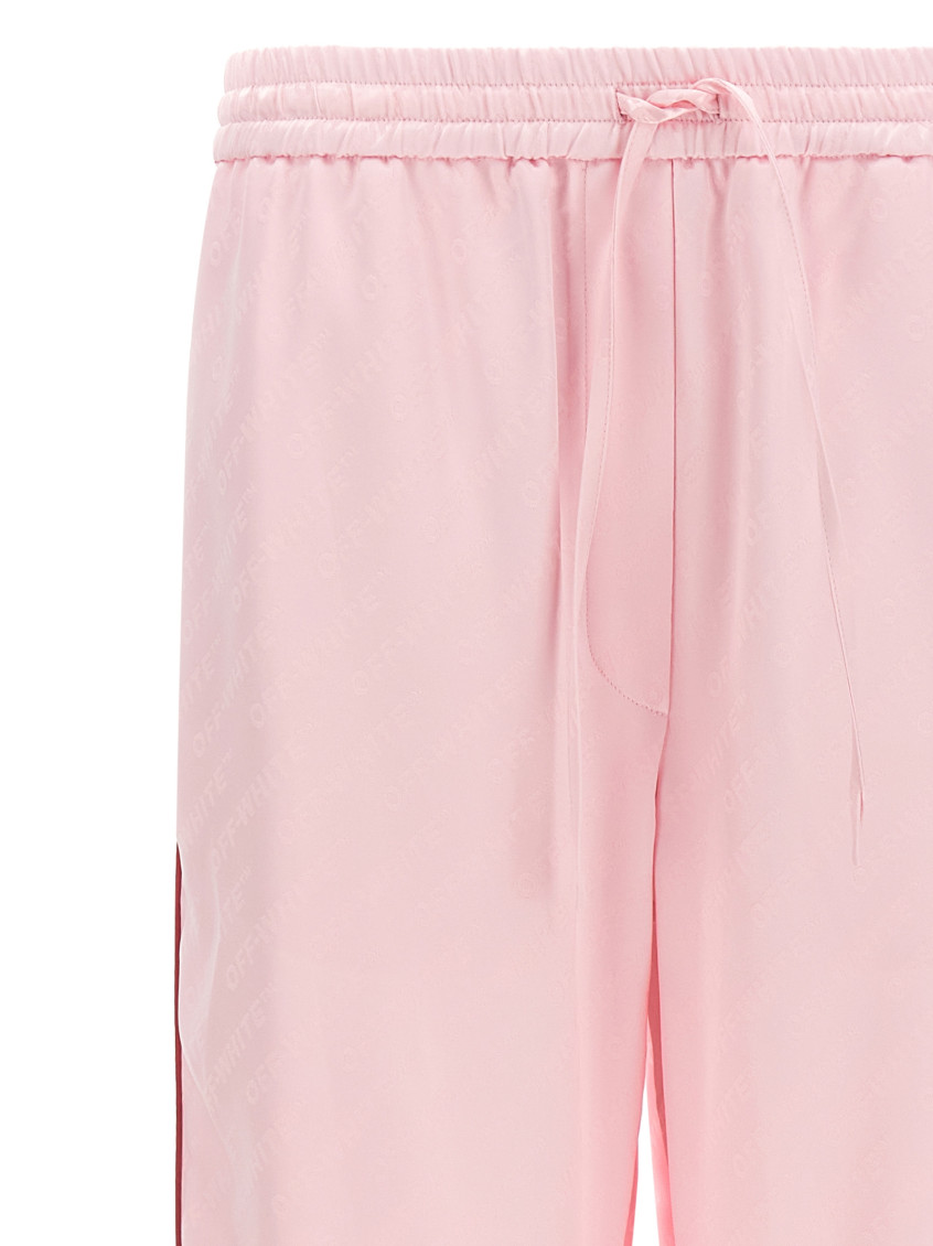 Jacquard Satin Pajama Pants Pink
