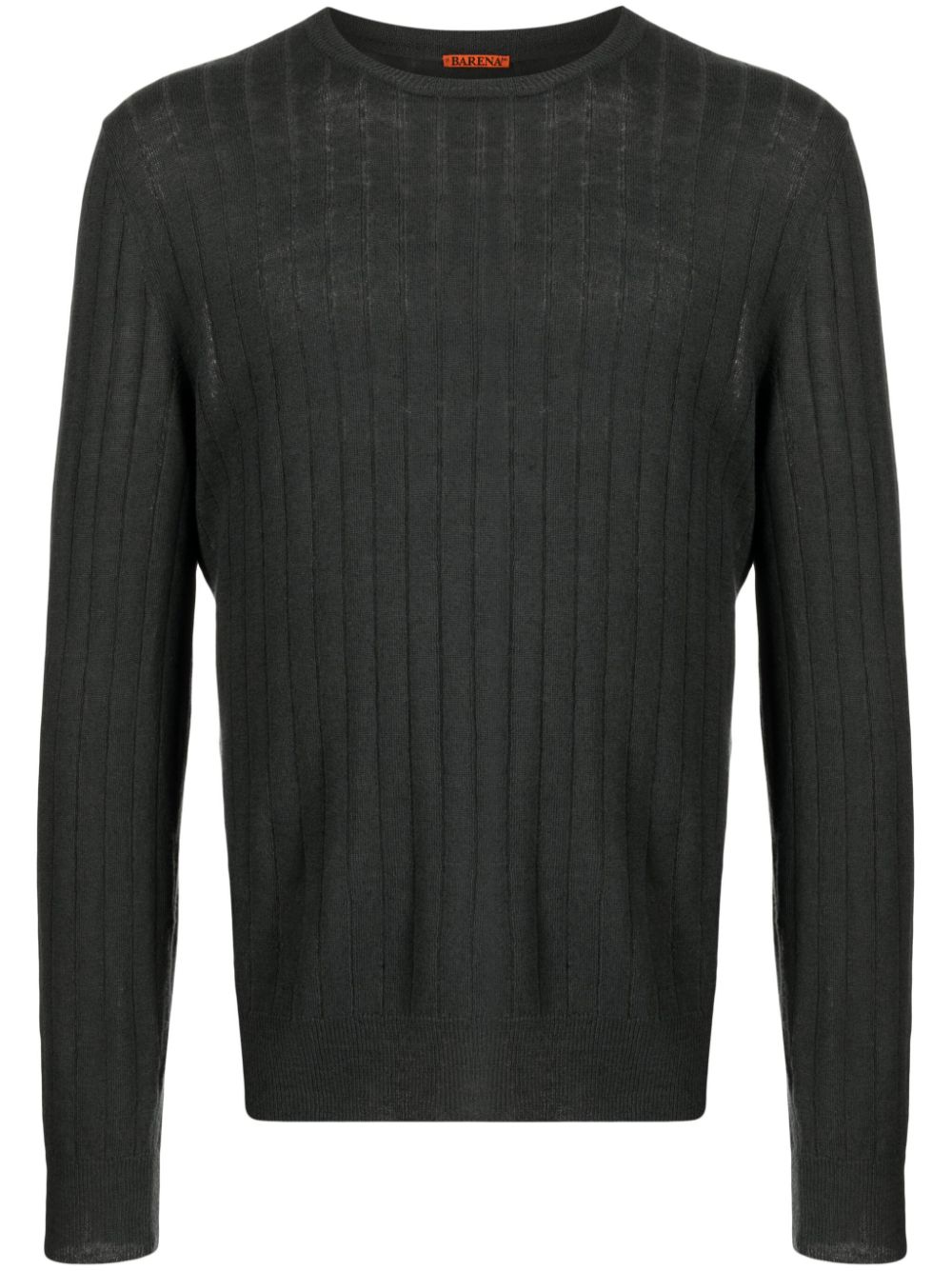 Ribbed-knit linen-cotton jumper - Grey