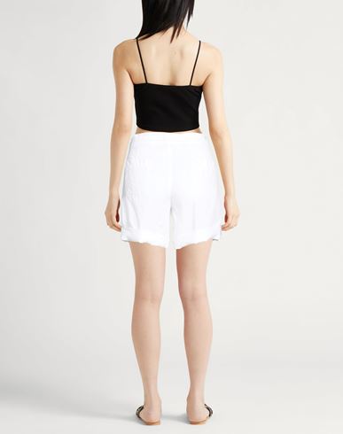Woman Shorts & Bermuda Shorts White Size 10 Linen