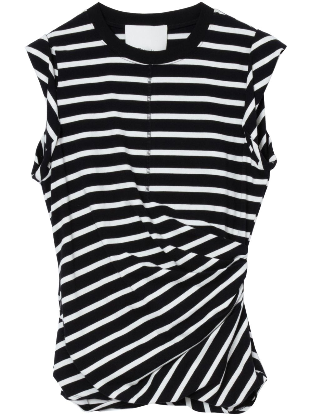 Striped cotton tank top - Black