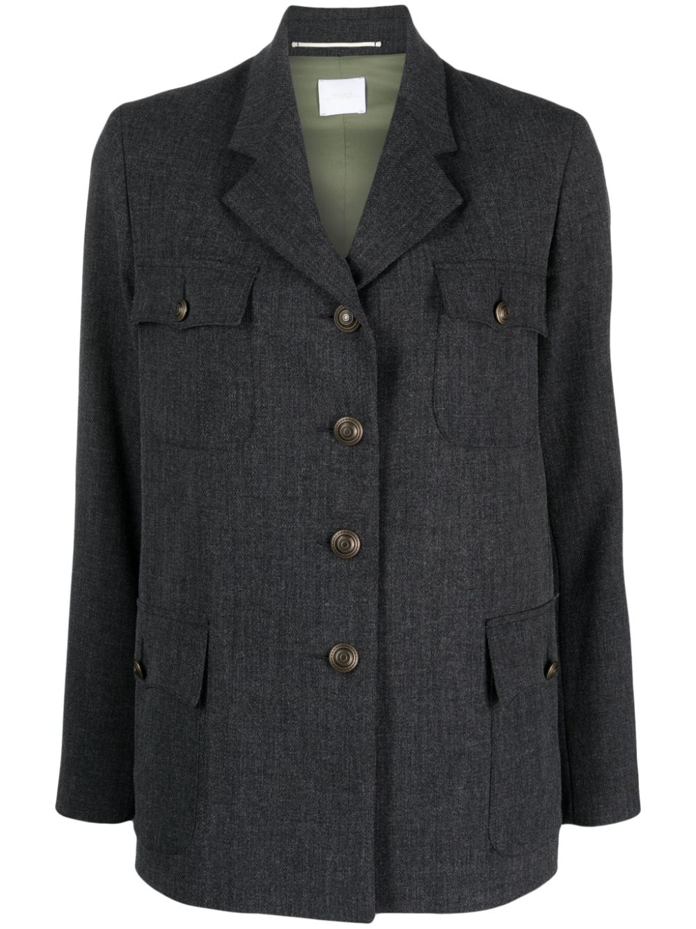 Single-breasted notched blazer - Grey