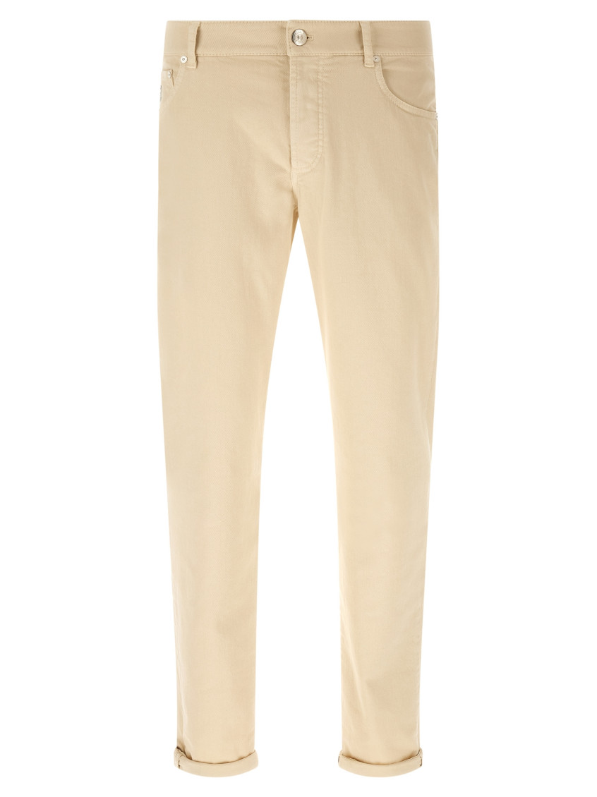 Logo-embroidered jeans - Neutrals