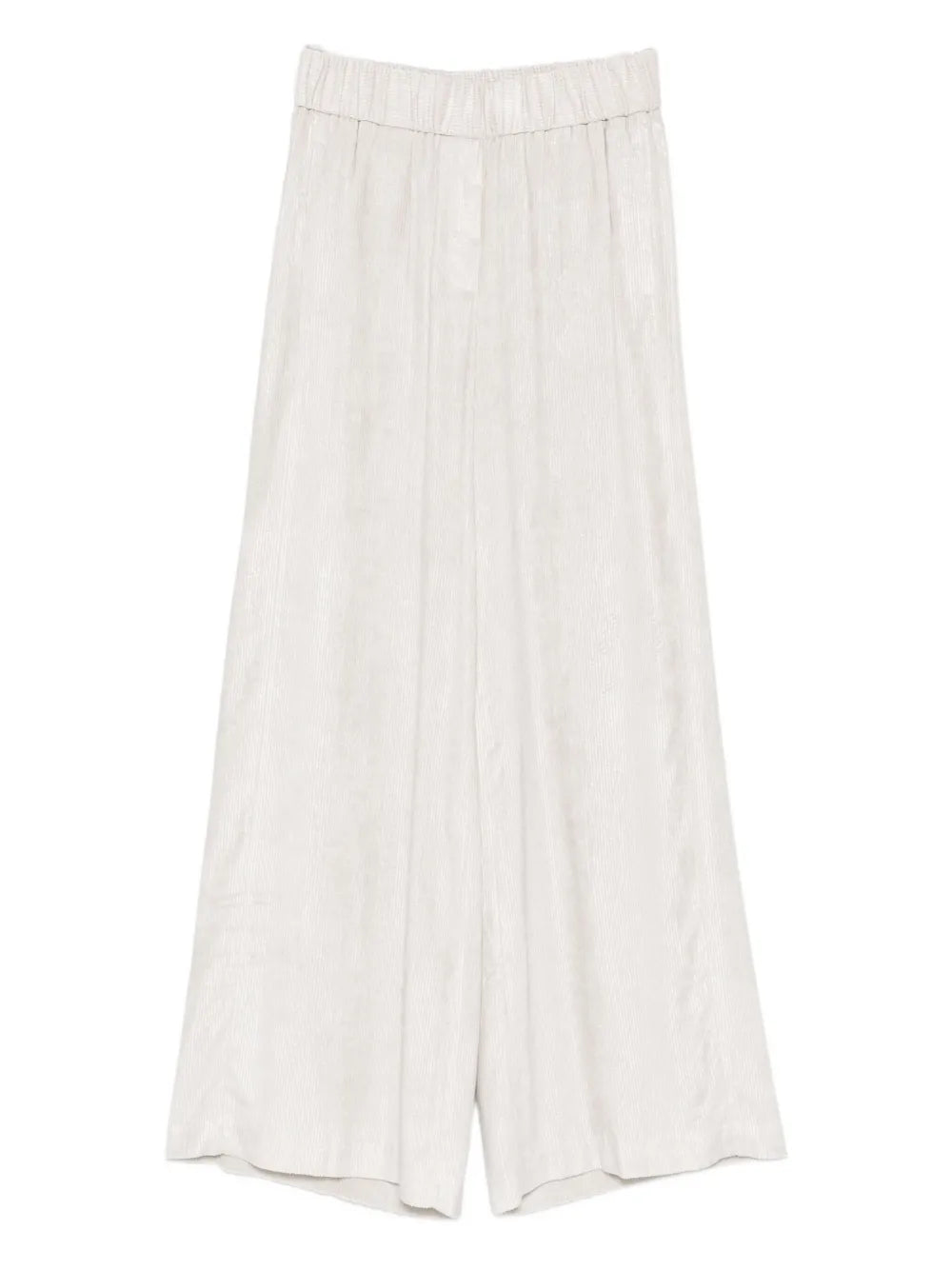 Elastic-Waist Trousers — Beige