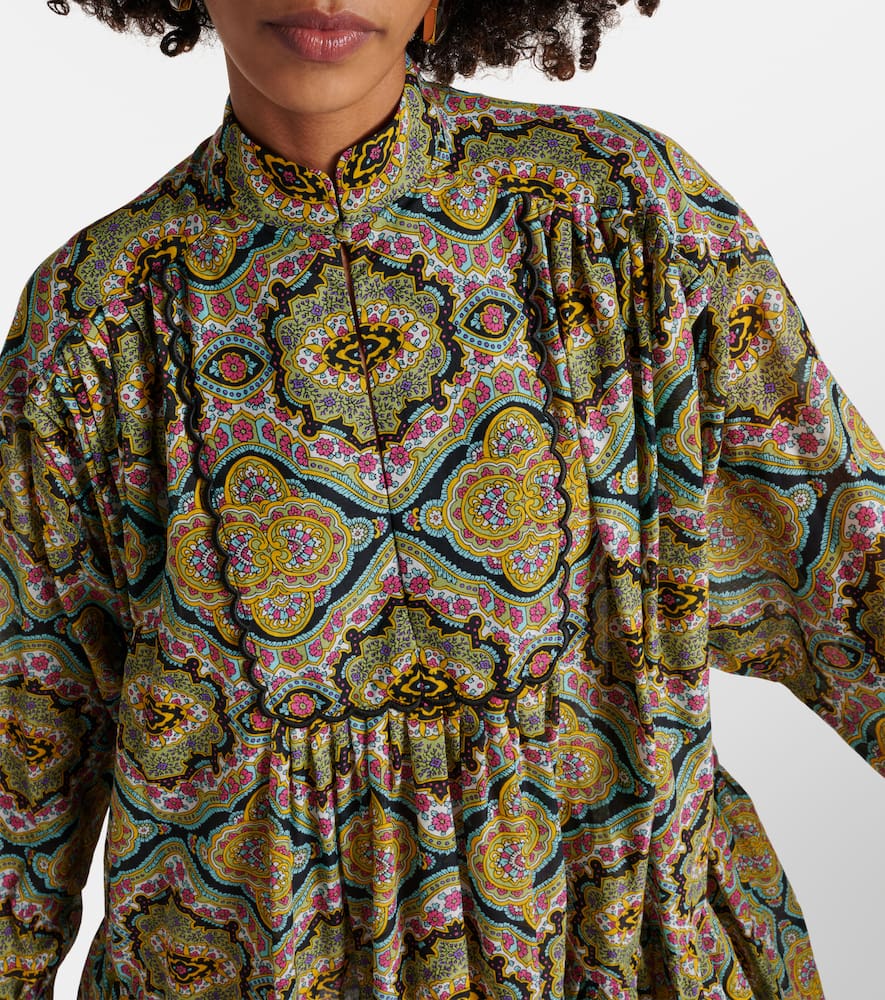 Printed cotton shirt dress