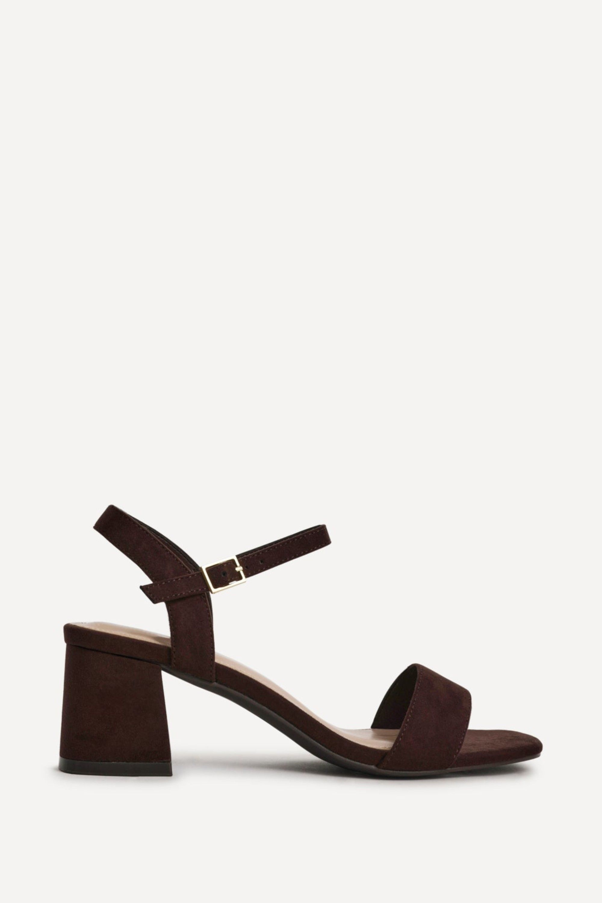 Linzi Women's Darcie Brown Faux Suede Heeled Sandals | : 6/Standard Fit