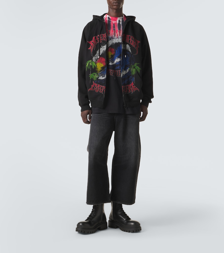 Printed tie-dye cotton jersey T-shirt