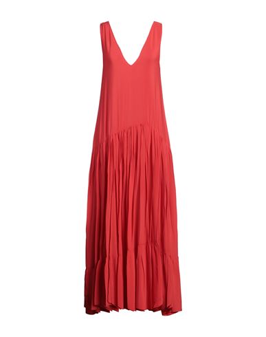 Jucca Woman Maxi dress Tomato red Size 6 Acetate, Silk