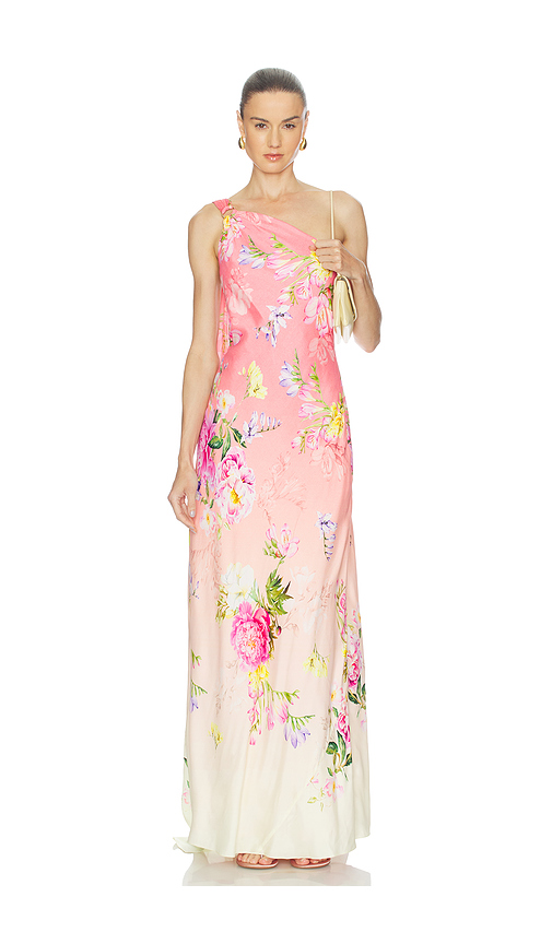 HEMANT AND NANDITA Avya Sash One Shoulder Dress in Pink