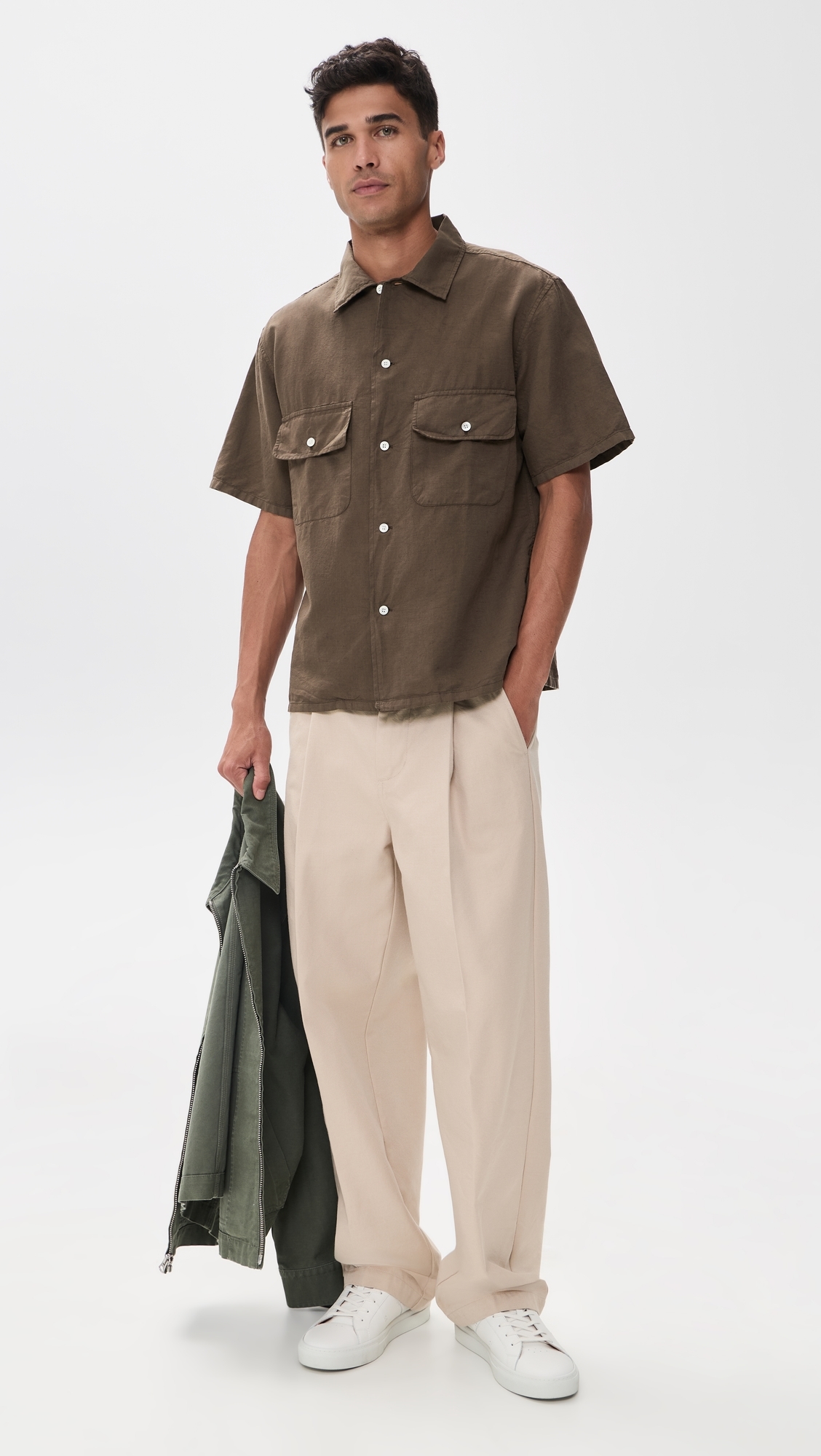 Cotton Linen Shirt Mocha
