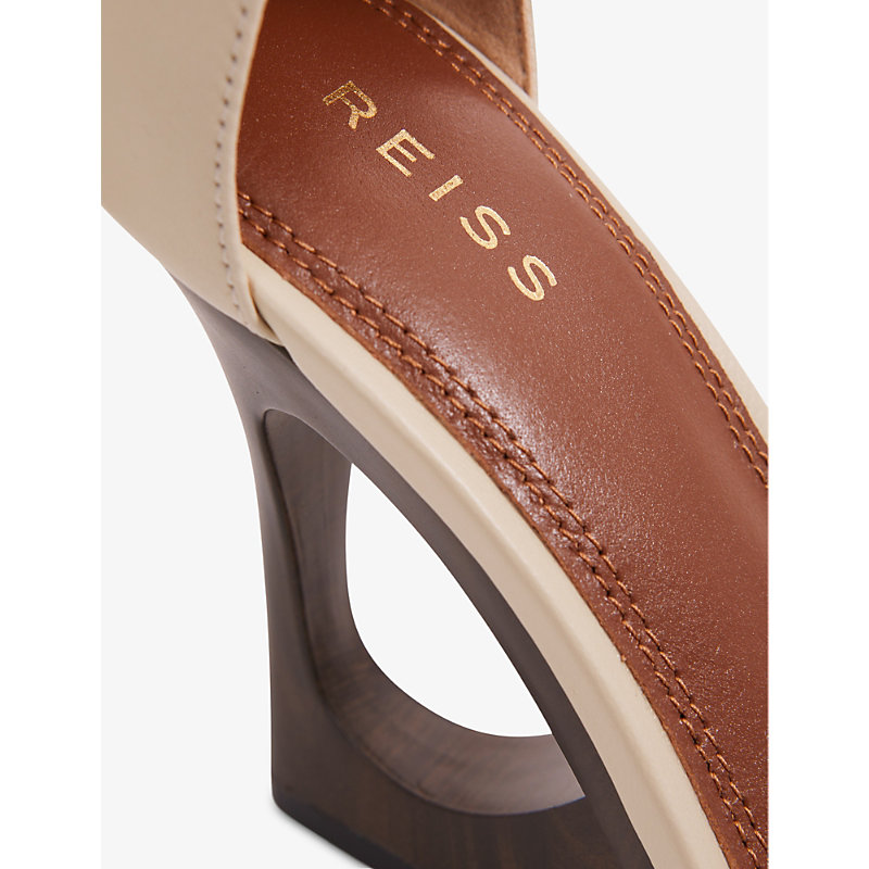 Womens Off White Cora Wedge-heel Leather Sandals