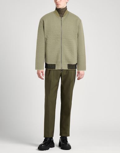 Man Jacket Sage green Size S Cotton, Polyester, Elastane