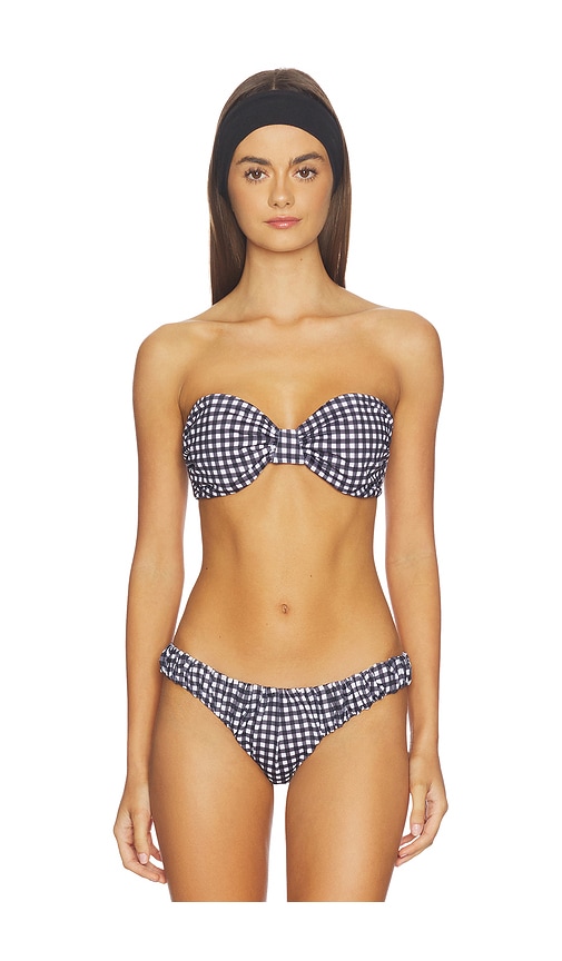 CAROLINE CONSTAS Maria Bikini Top in Black,White. - L also in M, S