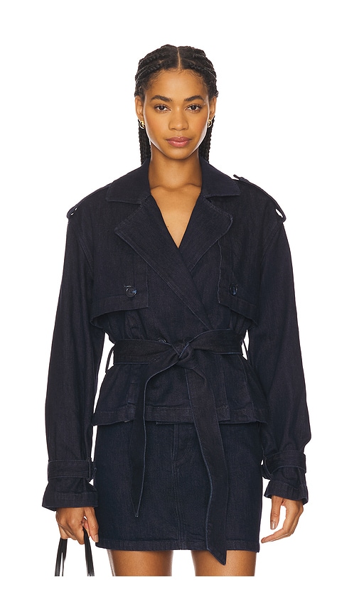Favorite Daughter The Cropped Charles Trench in Navy. -  XL also in L, M