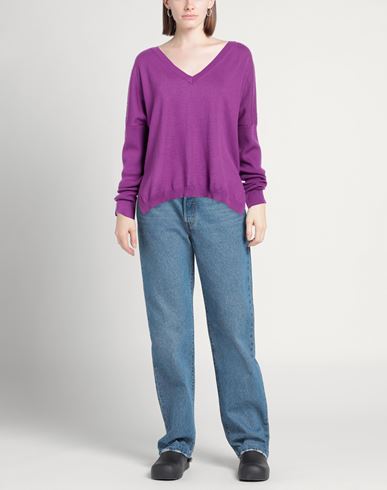 Woman Sweater Purple Size 6 Wool, Acrylic