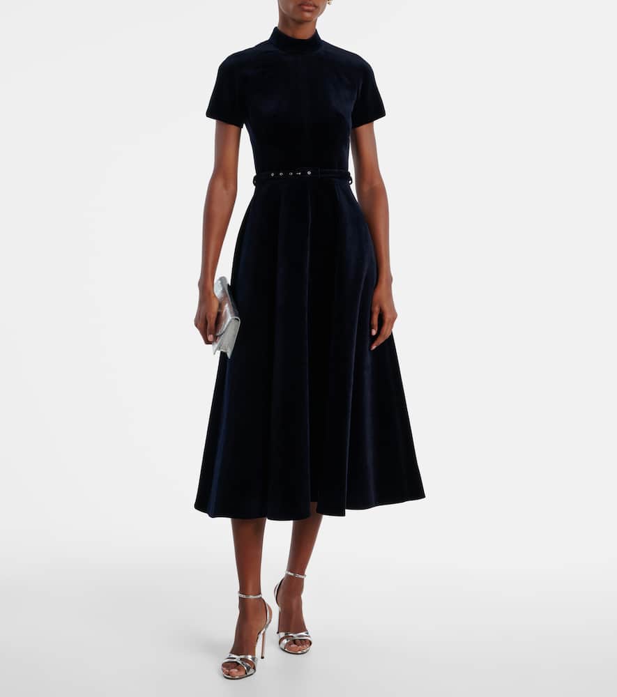 Camilla cotton velvet midi dress