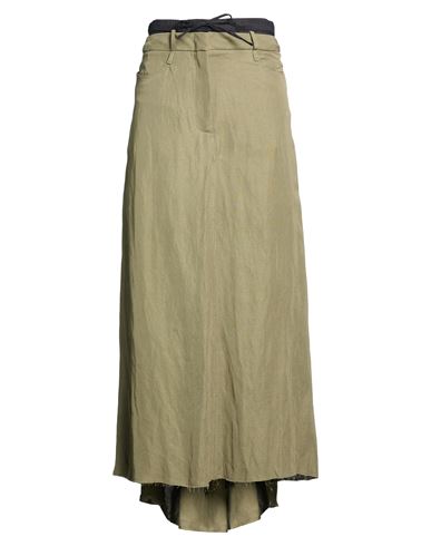 Woman Maxi skirt Sage green Size 4 Viscose, Linen