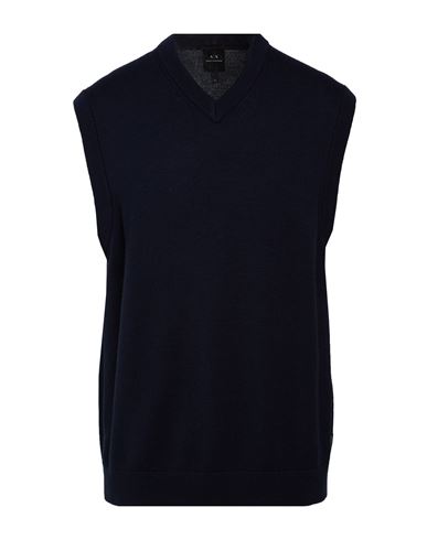 Man Sweater Navy Size L Cotton, Acrylic, Virgin Wool