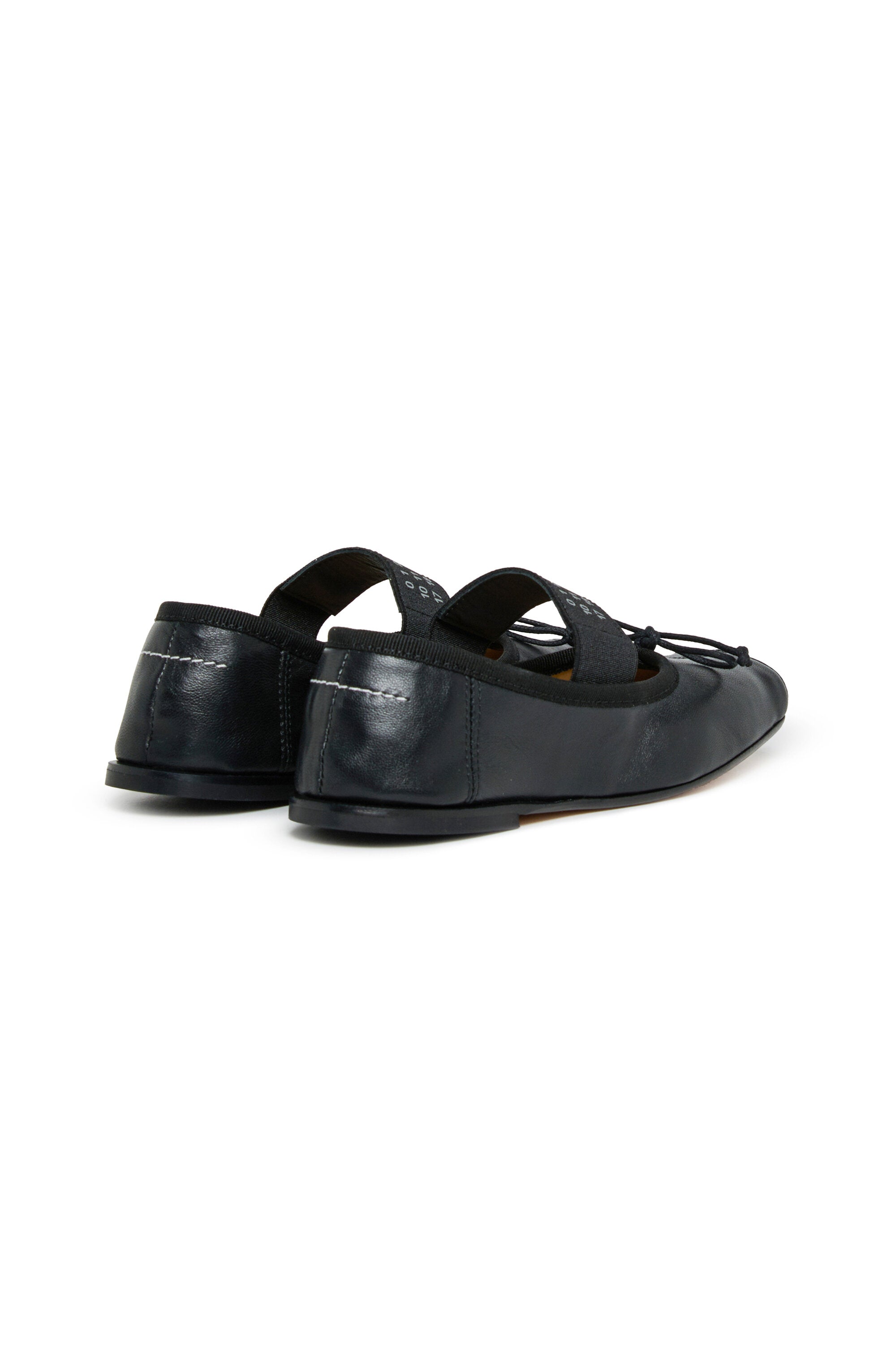 For Kids - Ballerine classiche in pelle con Numeric logo - Nero