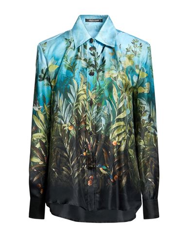 Woman Shirt Azure Size 6 Silk