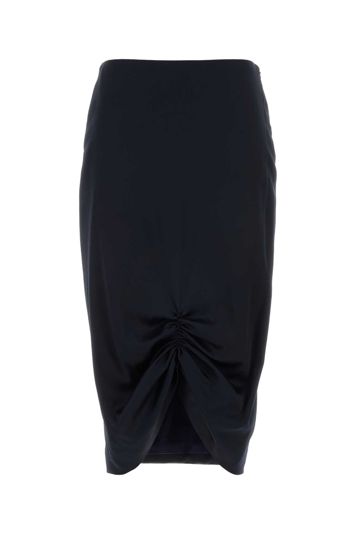 Ruched Midi Skirt — Navy