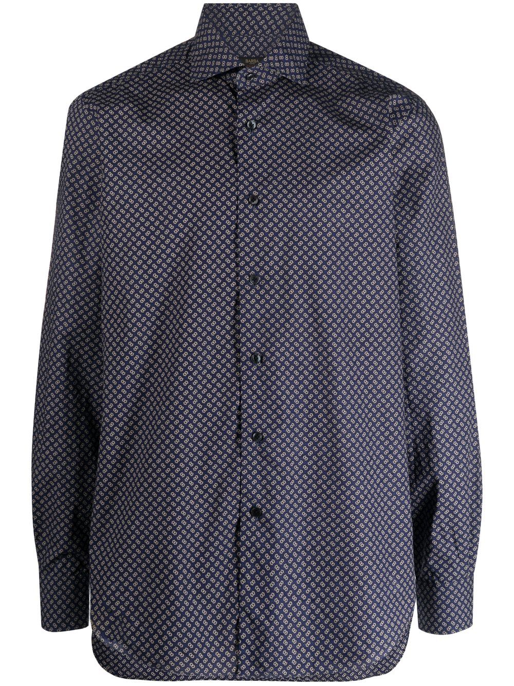 Geometric micro-pattern shirt - Blue