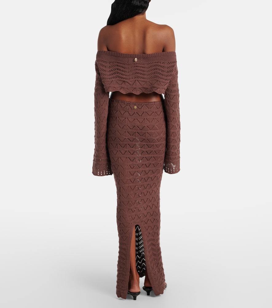 Helena crochet cotton-blend crop top