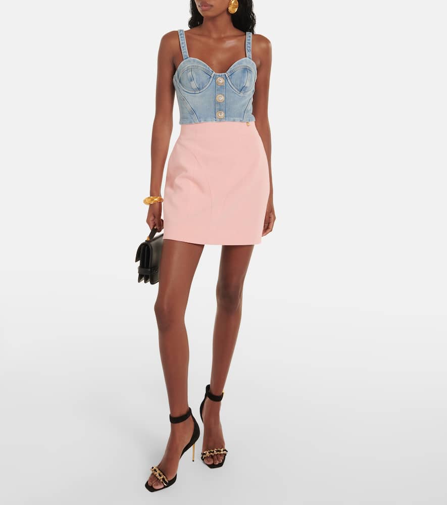 Cropped denim bustier