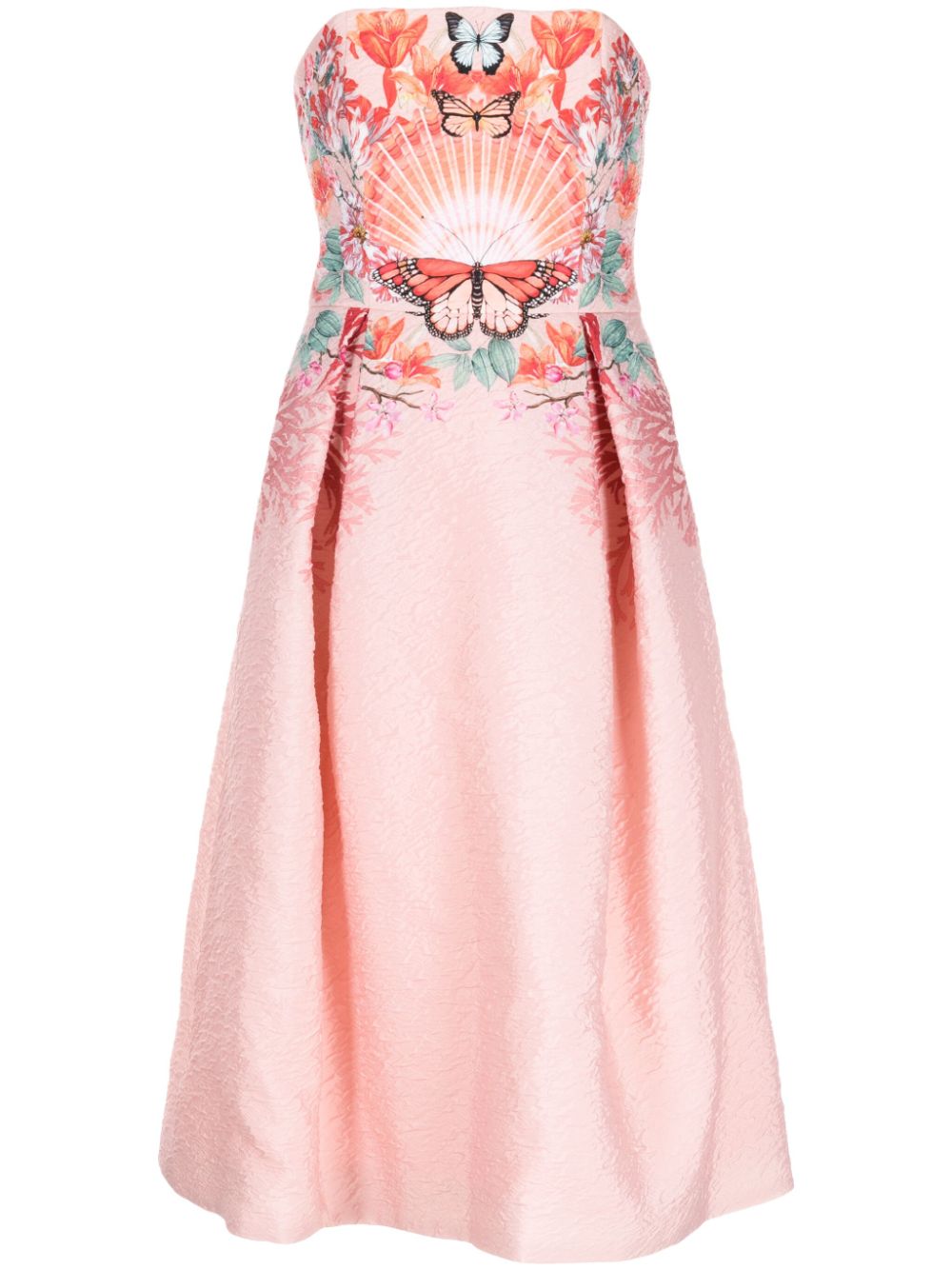 Meadow embroidered midi dress - Pink