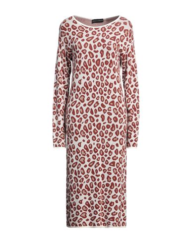 Woman Midi dress Rust Size M Viscose, Elastane
